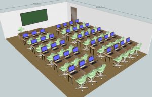 Klassenraum 35 Plätze + 1 Lehrerplatz